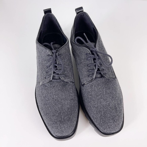 Zara ZRF Wool Felt Blushers With Tracked Soles Lugged Lace Up Oxfords EU 40 US 9 - Picture 3 of 8